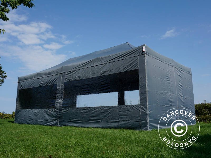 Quick-up telt FleXtents Xtreme 50 4x8m Grå, inkl. 6 sider