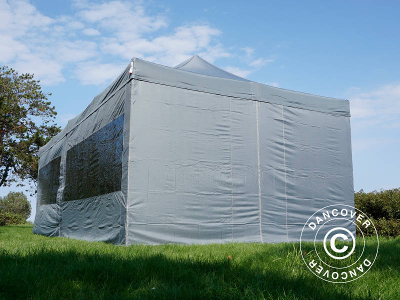 Quick-up telt FleXtents Xtreme 50 4x8m Grå, inkl. 6 sider