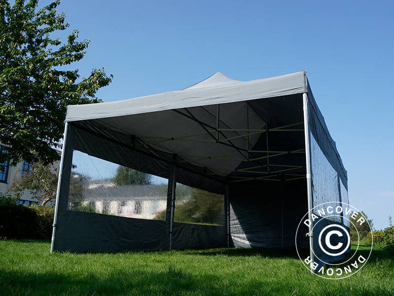 Quick-up telt FleXtents Xtreme 50 4x8m Grå, inkl. 6 sider