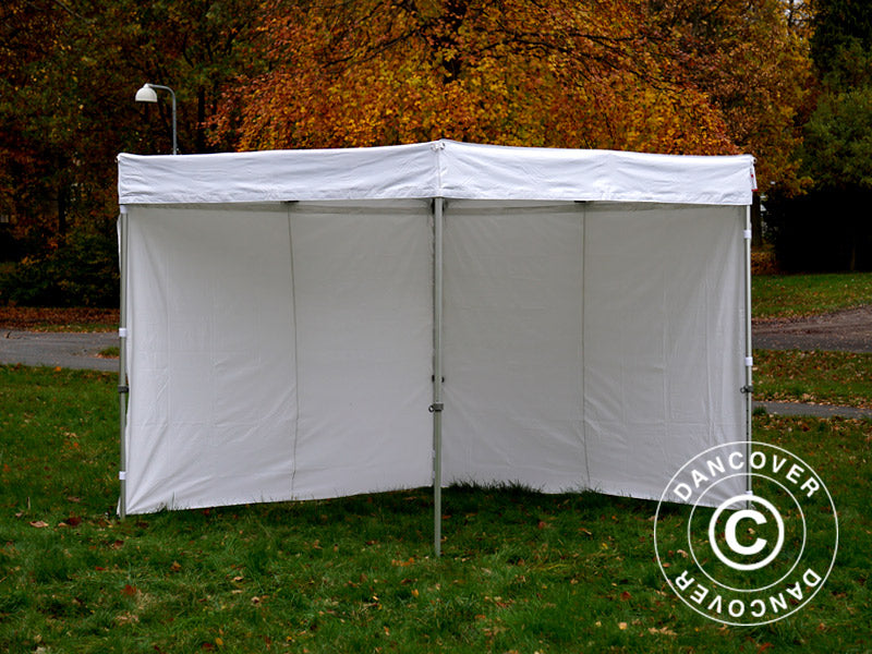 Quick-up telt FleXtents® PRO Exhibition m/sidevegger, 3x3m, hvit, flammehemmende