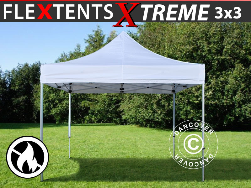Quick-up telt FleXtents Xtreme 50 3x3m Hvit, Flammehemmende