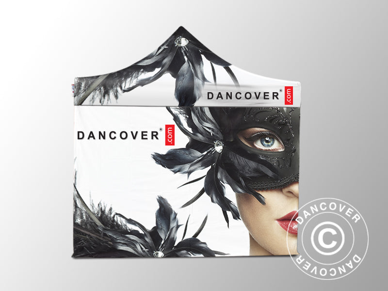 Quick-up telt FleXtents PRO med full digital trykk, 4x4m, inkl. 4 sider