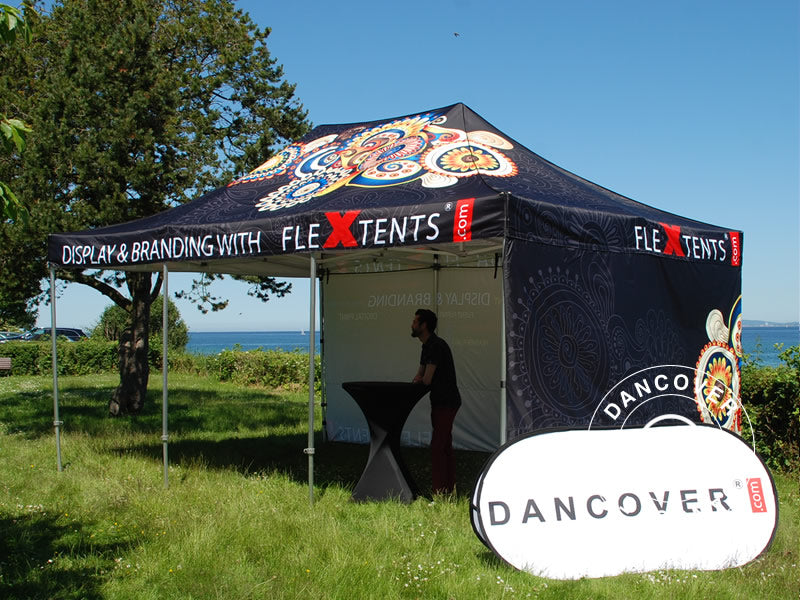 Quick-up telt FleXtents PRO med full digital trykk, 4x6m, inkl. 4 sider