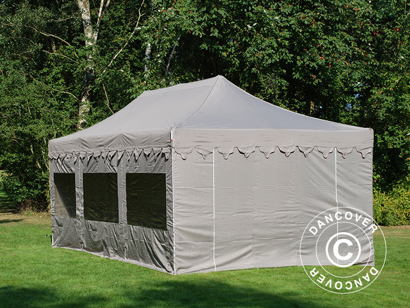 Quick-up telt FleXtents PRO "Morocco" 4x6m Latte, inkl. 8 sider