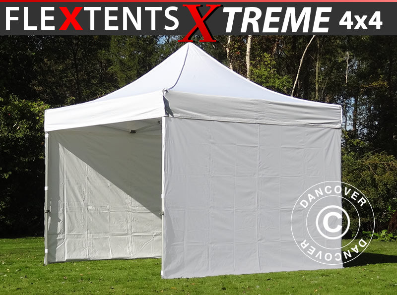 Quick-up telt FleXtents Xtreme 60 4x4m Hvit, inkl. 4 sider