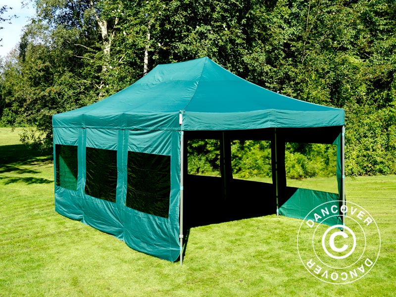 Quick-up telt FleXtents PRO 4x6m Grønn, inkl. 8 sider