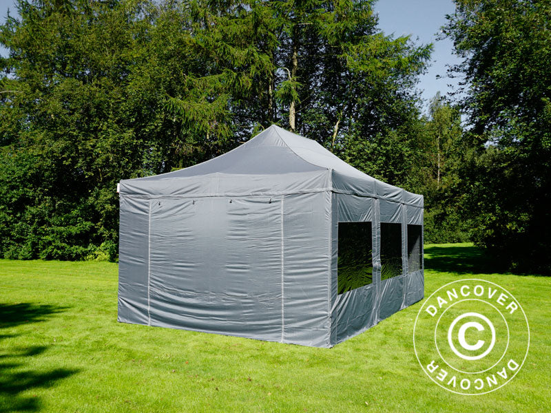 Quick-up telt FleXtents PRO 4x6m Grå, inkl. 8 sider