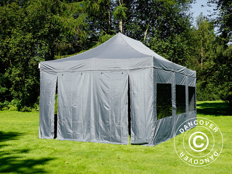 Quick-up telt FleXtents PRO 4x6m Grå, inkl. 8 sider