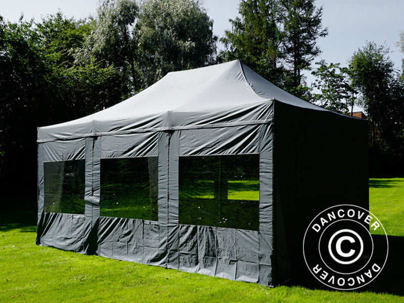 Quick-up telt FleXtents PRO 4x6m Grå, inkl. 8 sider