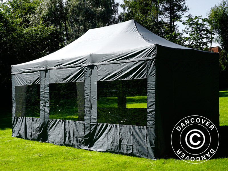 Quick-up telt FleXtents PRO 4x6m Grå, inkl. 8 sider
