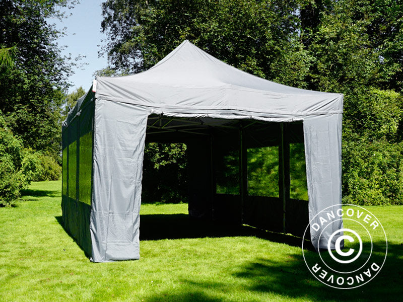 Quick-up telt FleXtents Xtreme 50 4x6m Grå, inkl. 8 sider