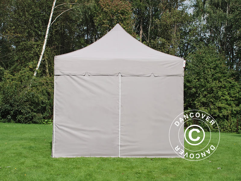 Quick-up telt FleXtents PRO "Peaked" 4x4m Latte, inkl. 4 sider