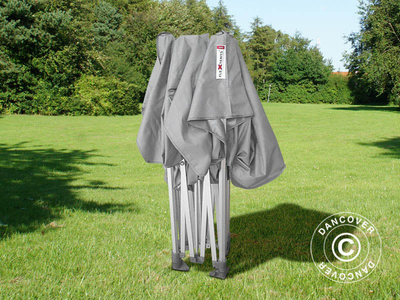 Quick-up telt FleXtents PRO "Peaked" 4x4m Latte, inkl. 4 dekorative gardiner
