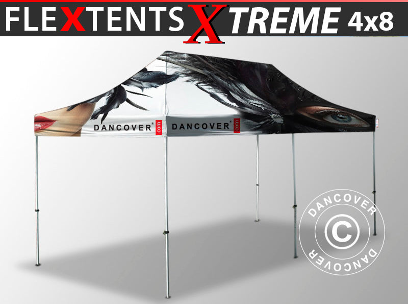 Quick-up telt FleXtents Xtreme 50 med full digital trykk, 4x8m