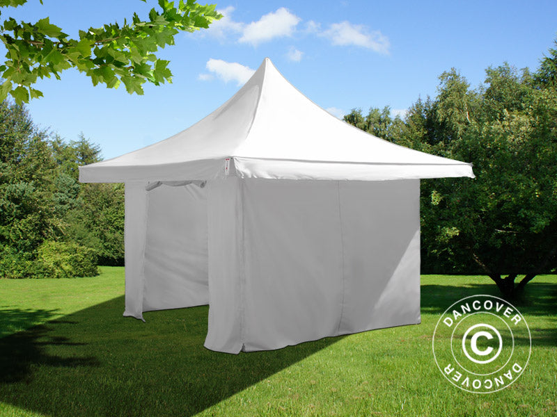 Quick-up telt FleXtents Pagoda Xtreme 50 4x4m / (5x5m) Hvit, inkl. 4 sider