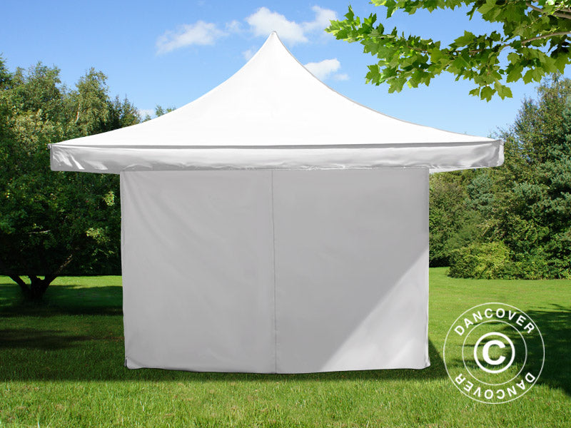Quick-up telt FleXtents Pagoda Xtreme 50 4x4m / (5x5m) Hvit, inkl. 4 sider