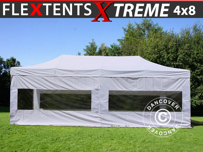 Quick-up telt FleXtents Xtreme 60 4x8m Hvit, inkl. 6 sider