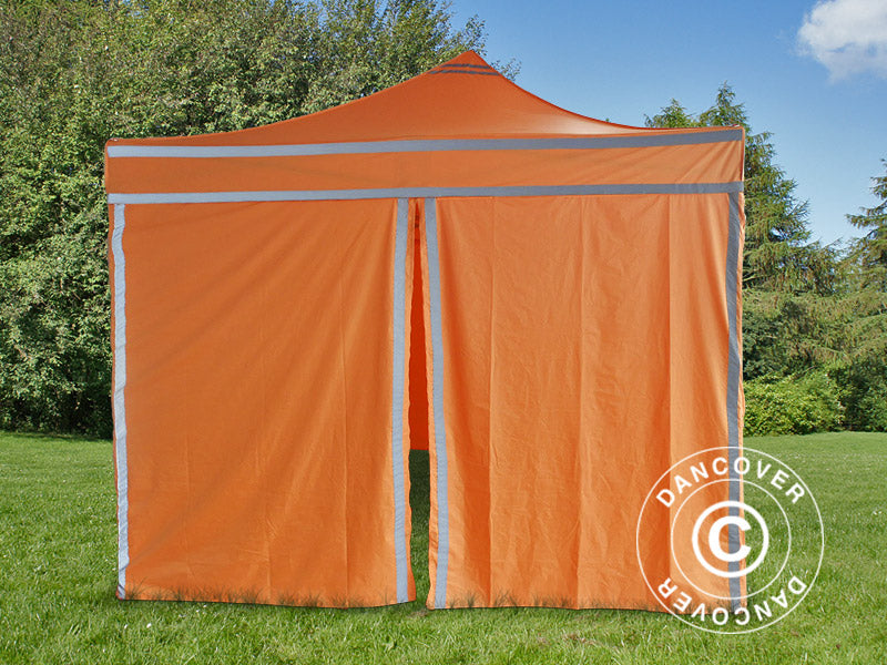 Quick-up telt FleXtents PRO Arbeidstelt 3x3m Oransje reflekterende, inkl. 4 sider