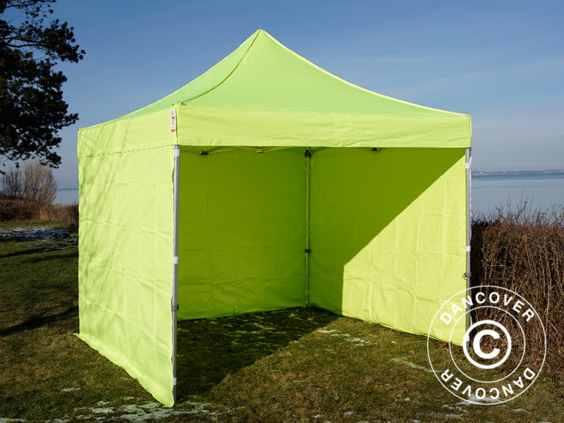 Quick-up telt FleXtents PRO 3x3m Neongul/grønn, inkl. 4 sider