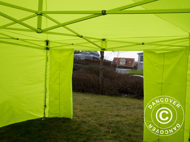 Quick-up telt FleXtents PRO 4x4m Neongul/grønn, inkl. 4 sider