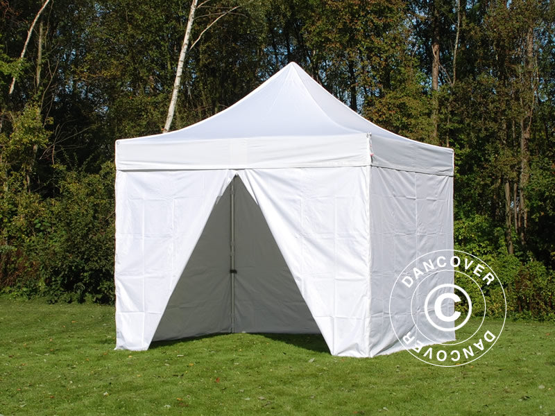 Quick-up telt FleXtents PRO 2,5x2,5m Hvit, inkl. 4 sider