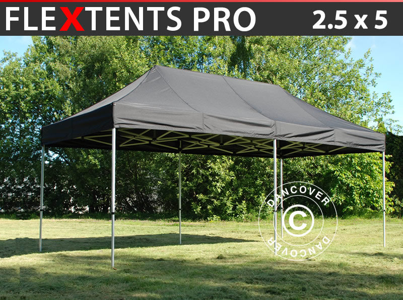Quick-up telt FleXtents PRO 2,5x5m Svart