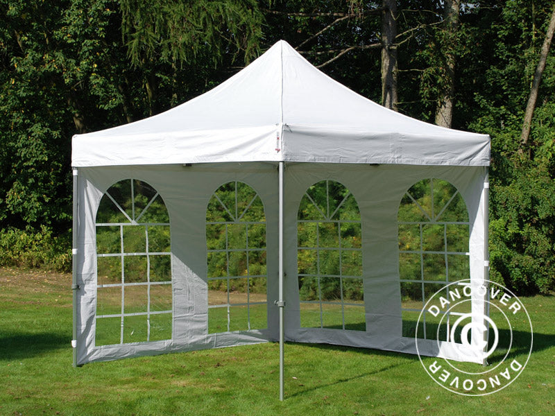 Quick-up telt FleXtents PRO Vintage Style 3x3m Hvit, inkl. 4 sider