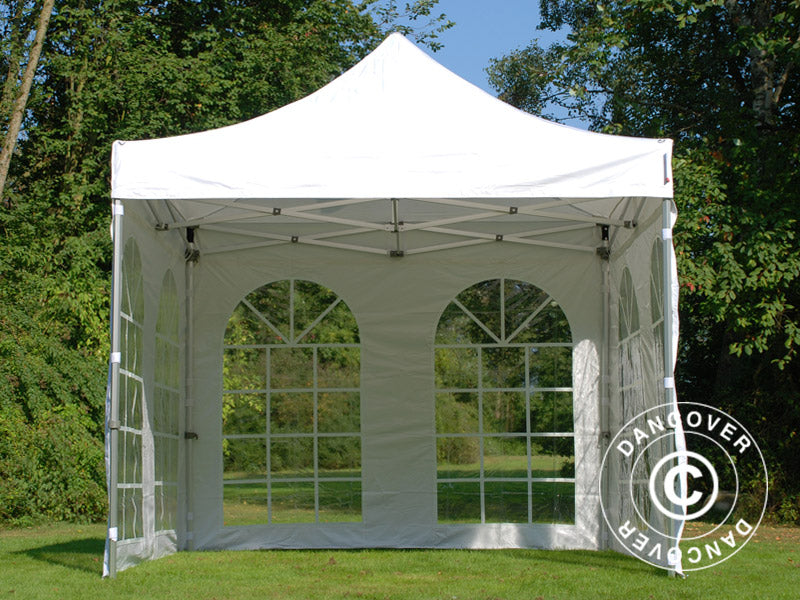 Quick-up telt FleXtents PRO Vintage Style 3x3m Hvit, inkl. 4 sider