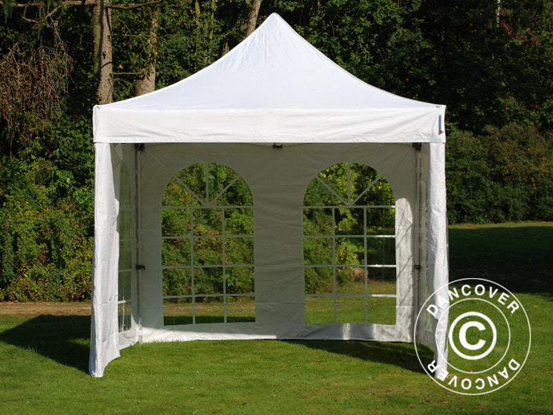 Quick-up telt FleXtents PRO Vintage Style 3x3m Hvit, inkl. 4 sider