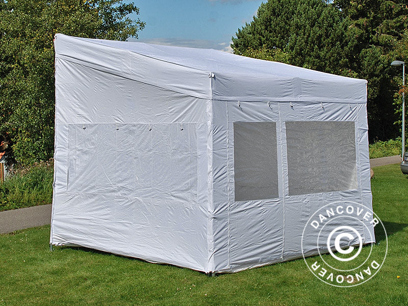 Quick-up telt FleXtents PRO Trapezo 3x3m Hvit, inkl. 4 sider