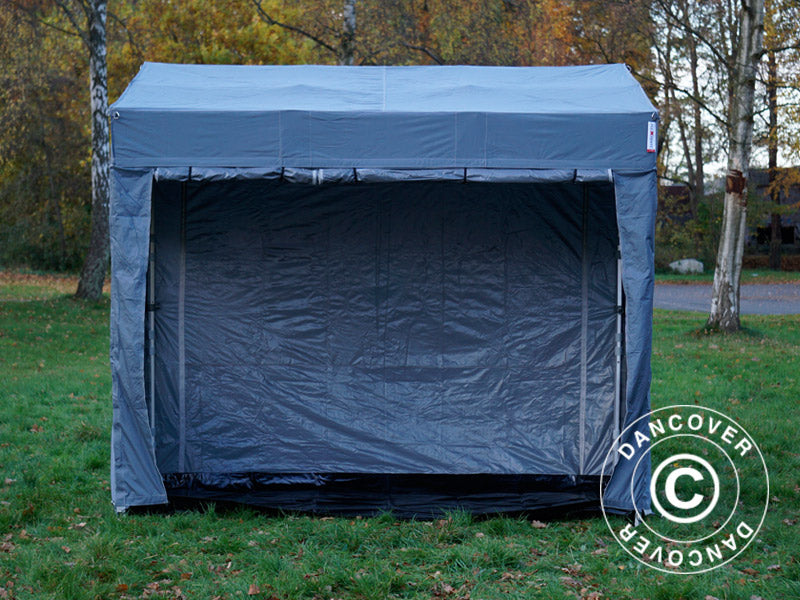 Quick-up telt FleXtents PRO Trapezo 3x3m Grå, inkl. 4 sider