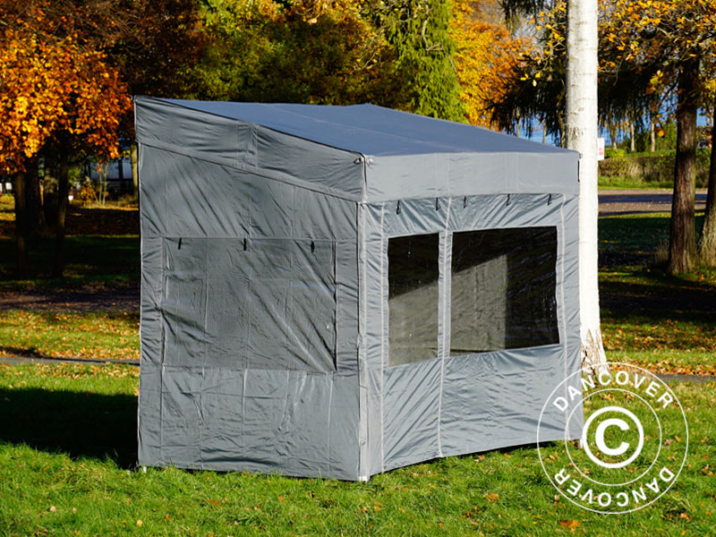 Quick-up telt FleXtents PRO Trapezo 3x3m Grå, inkl. 4 sider
