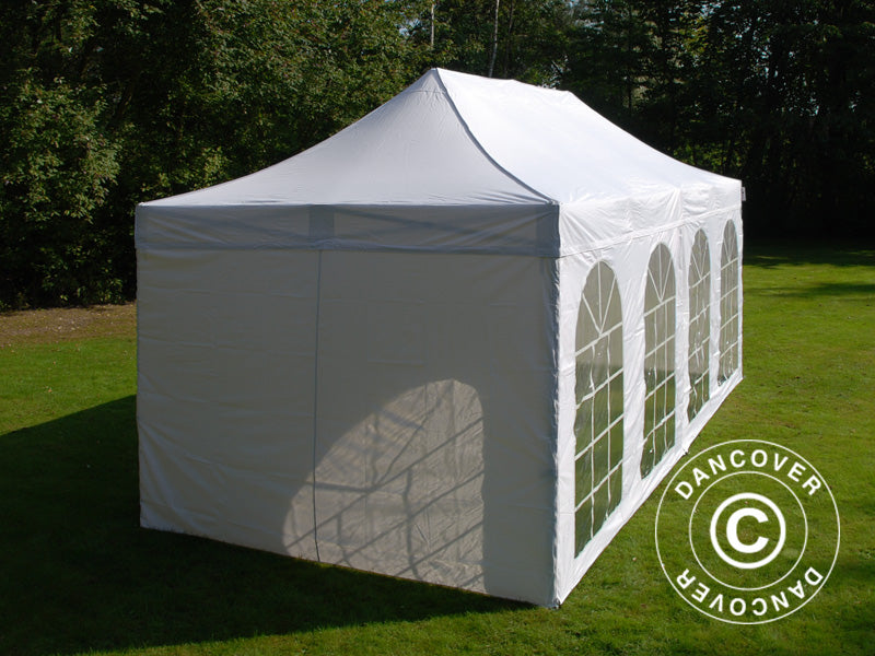 Quick-up telt FleXtents PRO Vintage Style 3x6m Hvit, inkl. 6 sider
