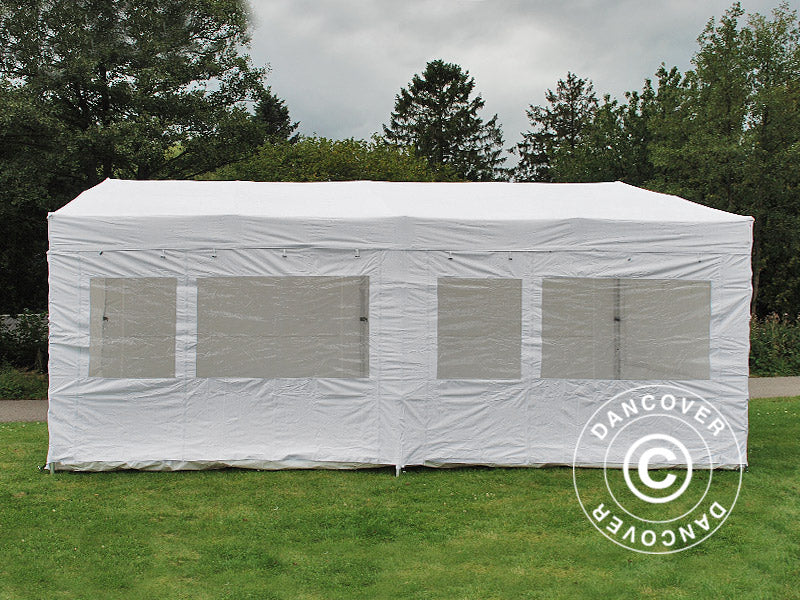 Quick-up telt FleXtents PRO Trapezo 3x6m Hvit, inkl. 4 sider