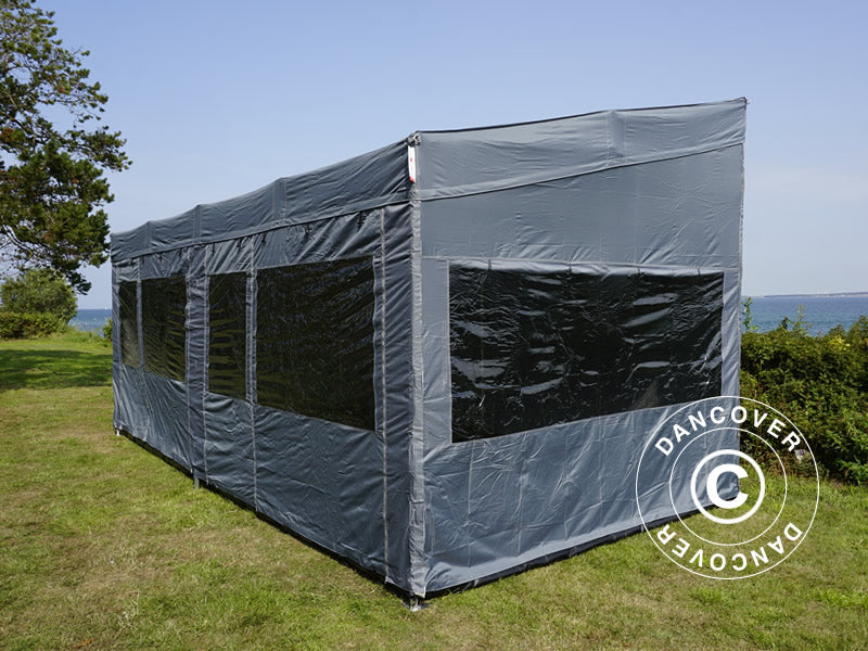 Quick-up telt FleXtents PRO Trapezo 3x6m Grå, inkl. 4 sider
