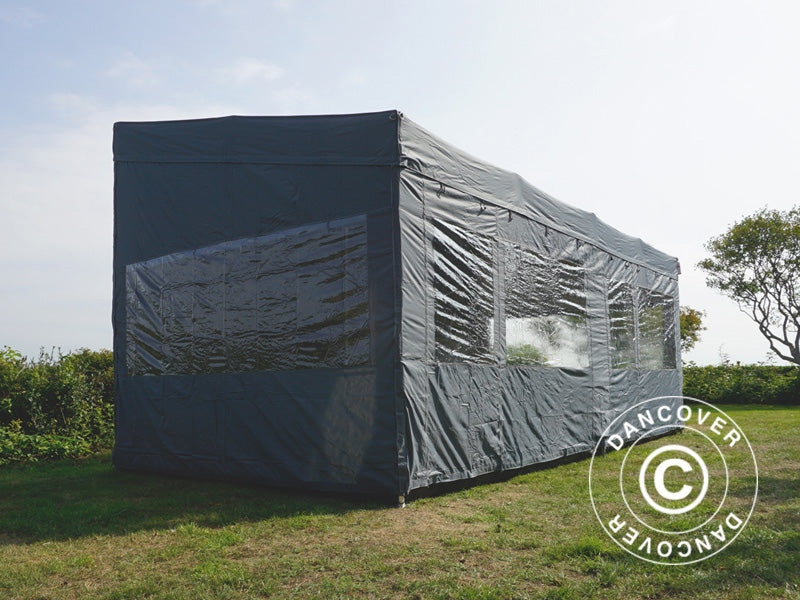 Quick-up telt FleXtents PRO Trapezo 3x6m Grå, inkl. 4 sider