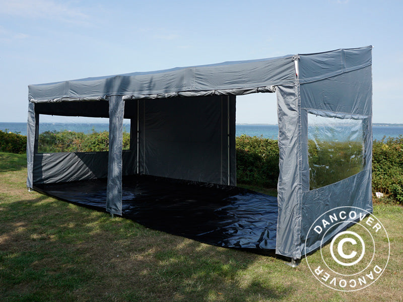 Quick-up telt FleXtents PRO Trapezo 3x6m Grå, inkl. 4 sider