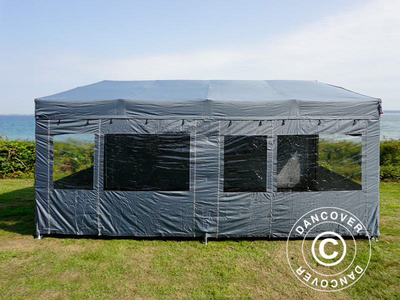 Quick-up telt FleXtents PRO Trapezo 3x6m Grå, inkl. 4 sider