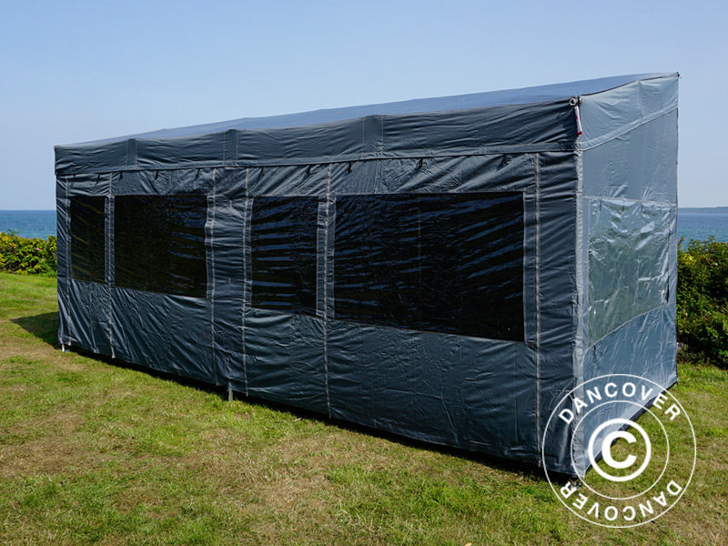 Quick-up telt FleXtents PRO Trapezo 3x6m Grå, inkl. 4 sider