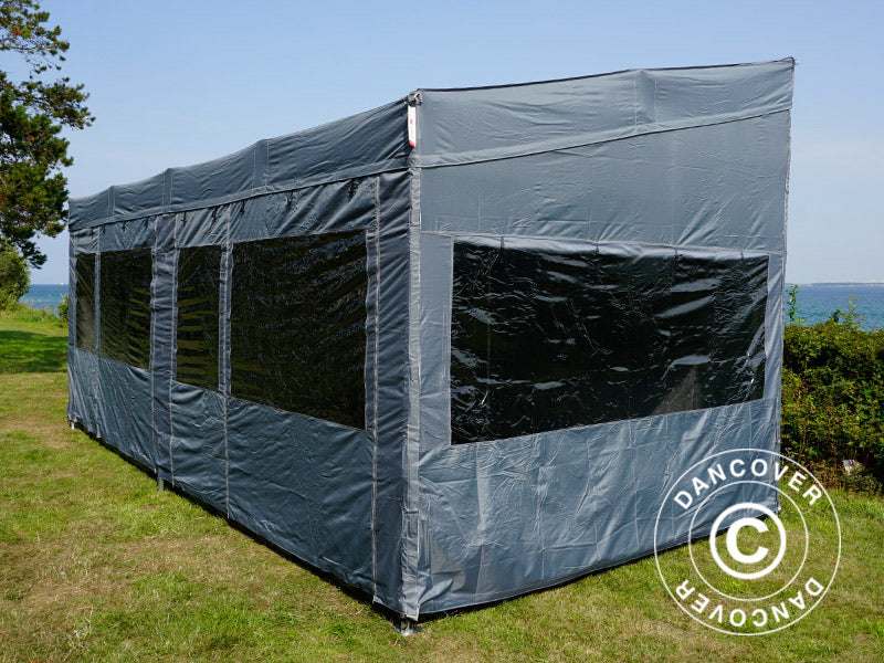 Quick-up telt FleXtents PRO Trapezo 3x6m Grå, inkl. 4 sider