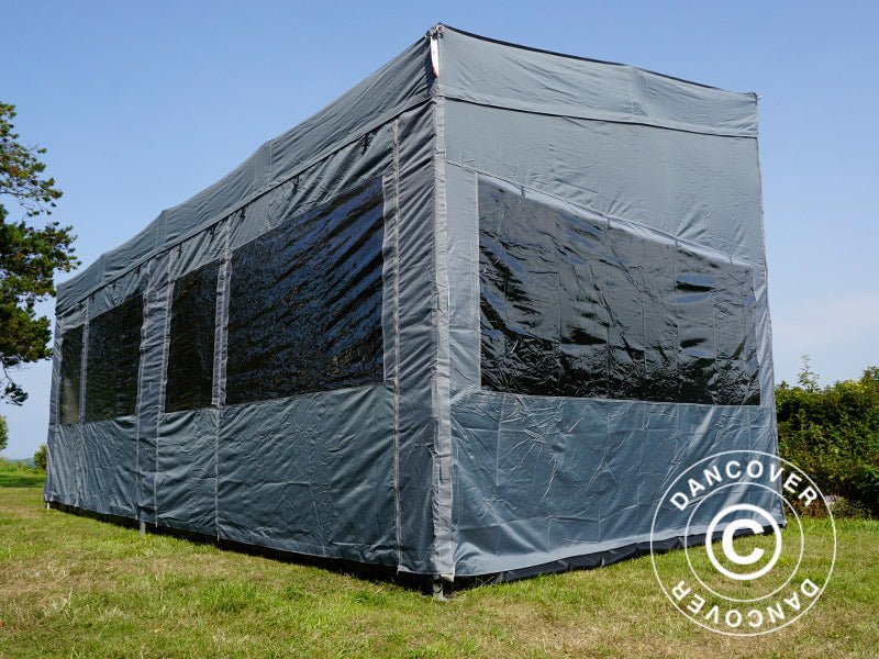 Quick-up telt FleXtents PRO Trapezo 3x6m Grå, inkl. 4 sider