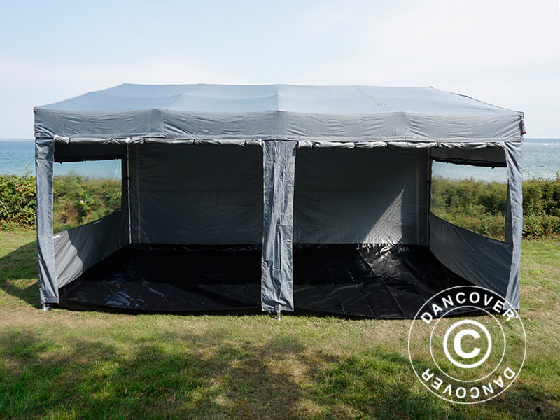 Quick-up telt FleXtents PRO Trapezo 3x6m Grå, inkl. 4 sider