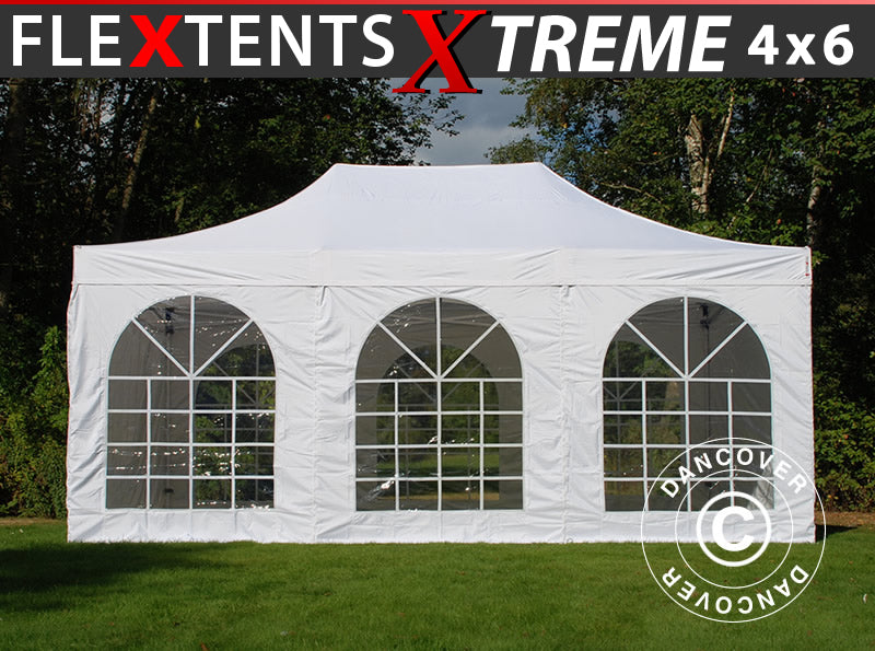 Quick-up telt FleXtents Xtreme 50 Vintage Style 4x6m Hvit, inkl. 8 sider
