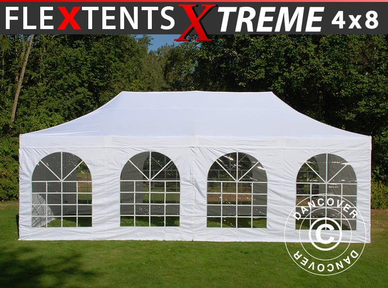 Quick-up telt FleXtents Xtreme 50 Vintage Style 4x8m Hvit, inkl. 6 sider