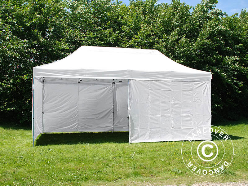 Quick-up telt FleXtents® Xtreme 50, Medisinsk & nødtelt, 3x6m, hvit, inkl. 6 sidevegger