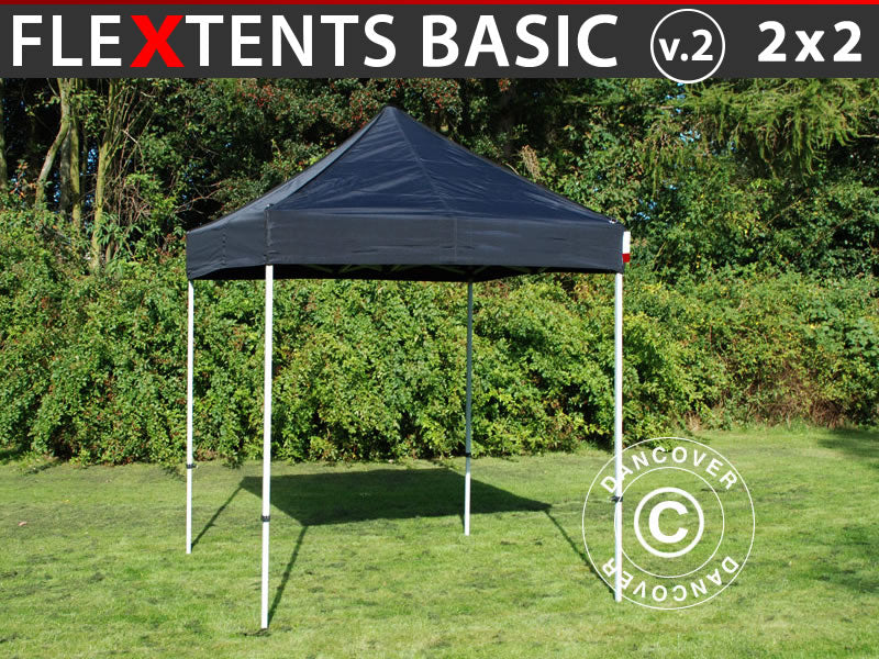 Quick-up telt FleXtents Basic v.2, 2x2m Svart