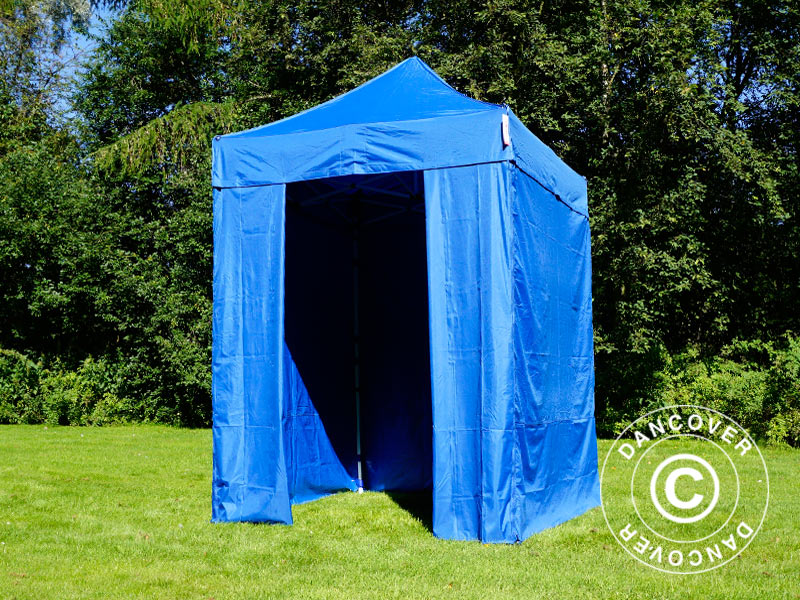 Quick-up telt FleXtents Basic v.2, 2x2m Blå, inkl. 4 sider