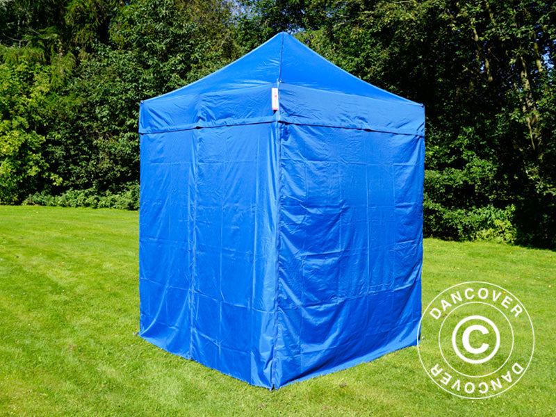 Quick-up telt FleXtents Basic v.2, 2x2m Blå, inkl. 4 sider