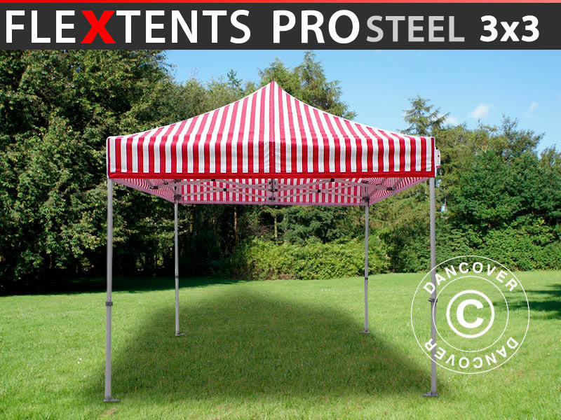 Quick-up telt FleXtents PRO Steel 3x3m Stripet