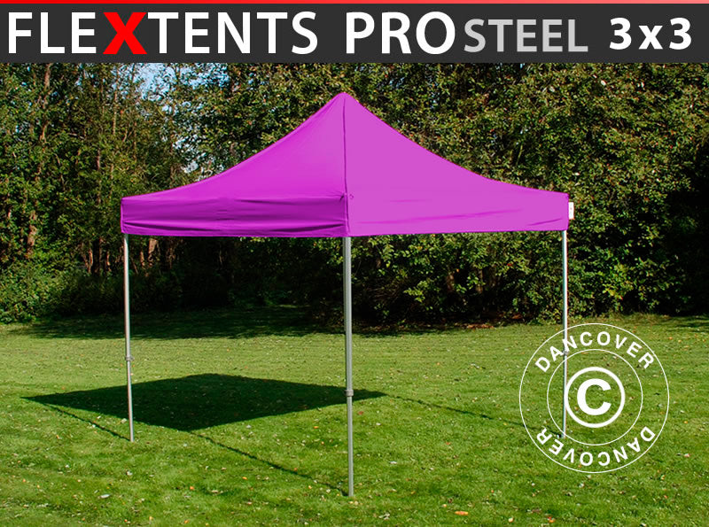 Quick-up telt FleXtents PRO Steel 3x3m Lilla